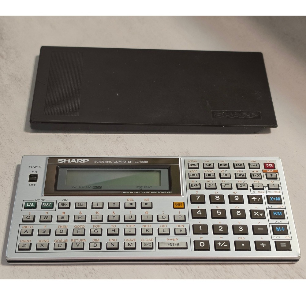 Sharp Scientific Computer EL-5500 Vintage Pocket Calculator w/ Cover Japan